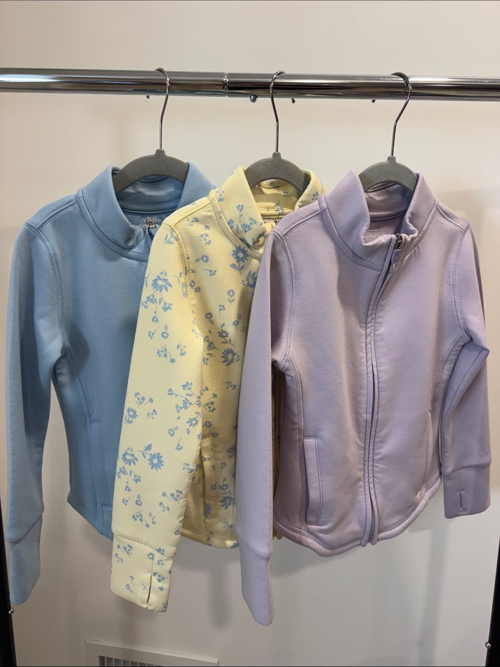abercrombie kids Light Blue, Yellow Floral & Lavender Zip Jackets